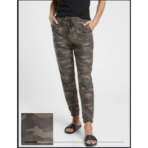 ATHLETA Camo‎ Farallon Jogger 2 Extra Small Elastic Waist Brown Olive Green - Picture 1 of 5